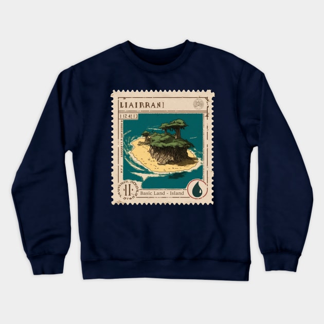 MTG - Island Stamp - Liairrani - Postage Stamp Series Crewneck Sweatshirt by SLMGames